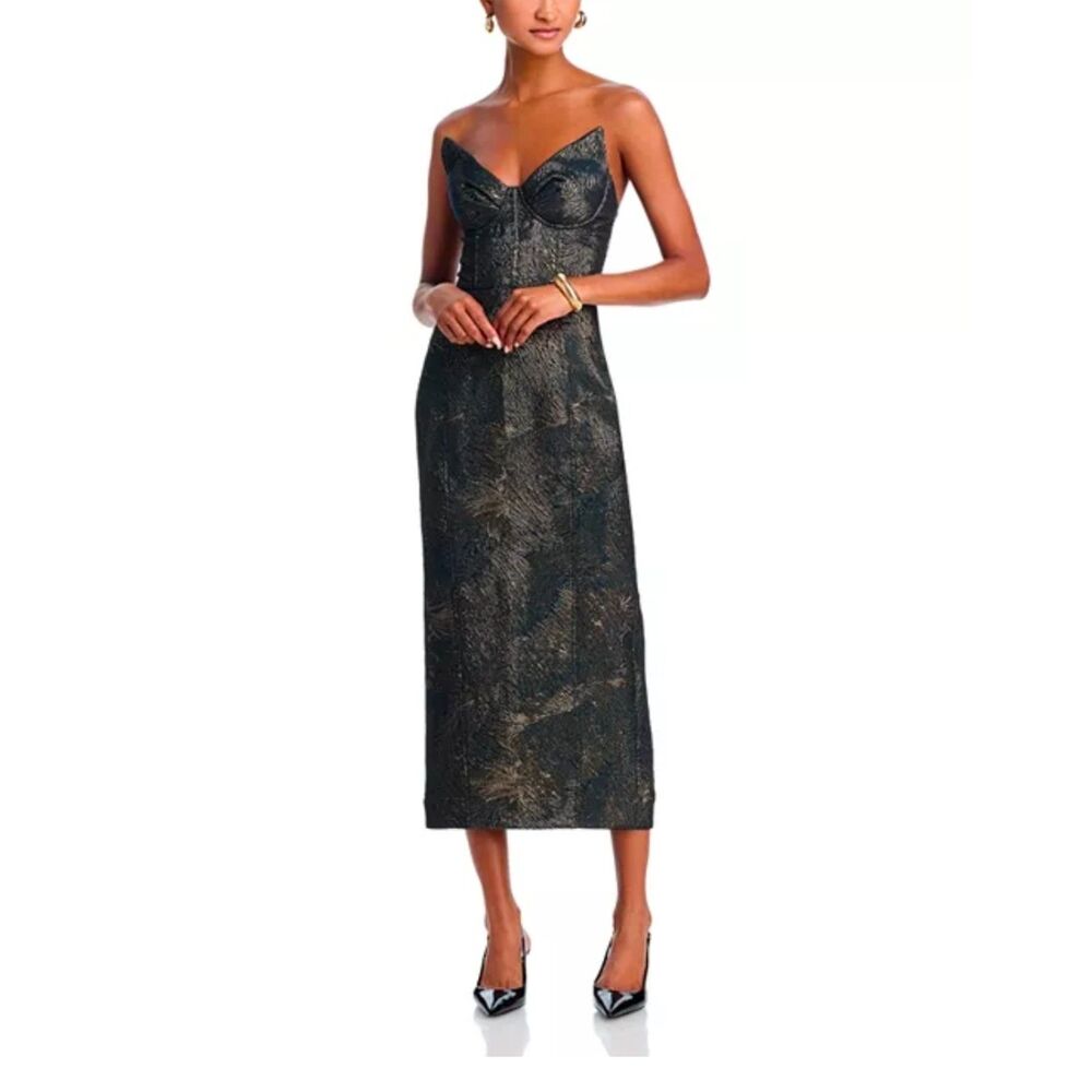 AQUA X Wicked Elphaba Green Swirl Jacquard Corset Gown Size XL NWT